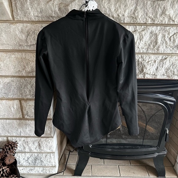 Black Long Sleeve Bodysuit adult medium back zip closure - Picture 4 of 6